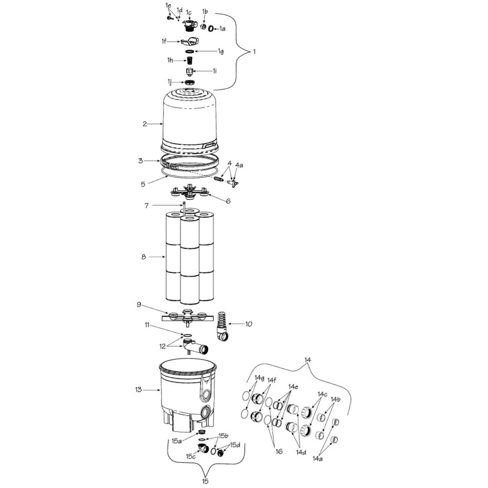 Waterway Crystal Water Cartridge Filter Replacement Parts
