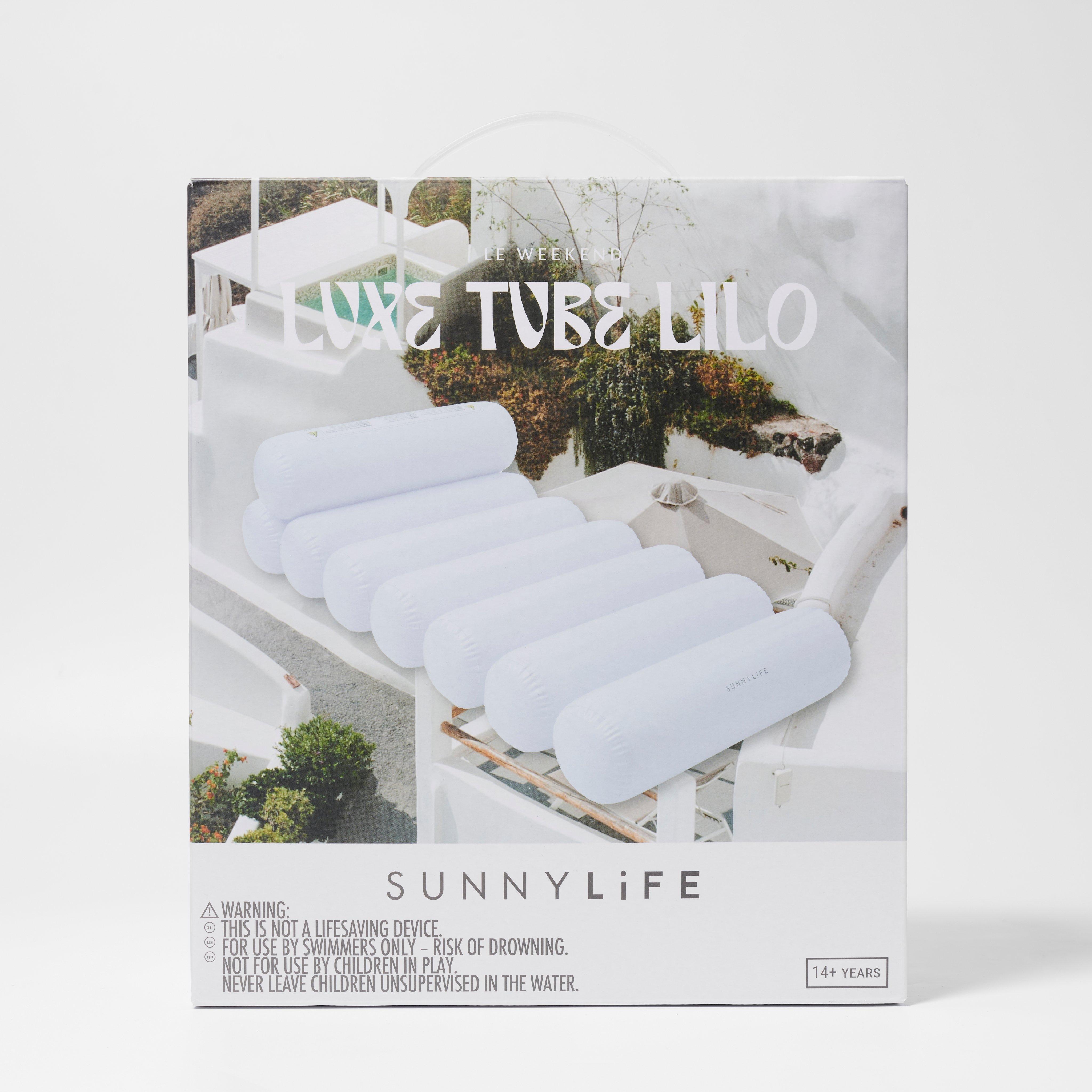 SUNNYLiFE  Luxe Tube Lilo Le Weekend White