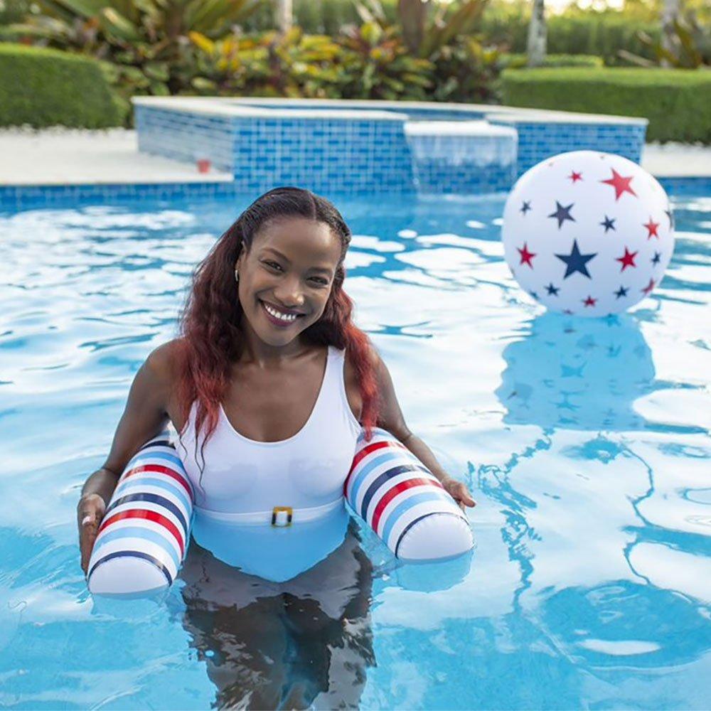 Pool Candy  Red White and Blue Stripes Water Hammock