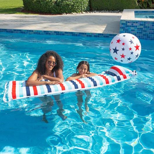 Pool Candy  Red White and Blue 72 in Stars and Stripes Pool Raft