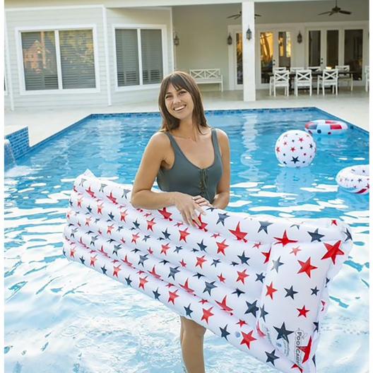 Pool Candy  Red White and Blue 72 in Stars and Stripes Pool Raft