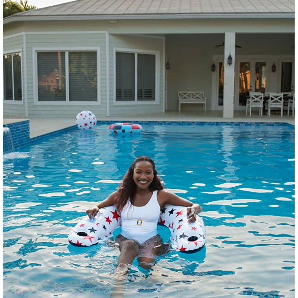 Pool Candy  Red White and Navy Blue 42 in Sun Chair