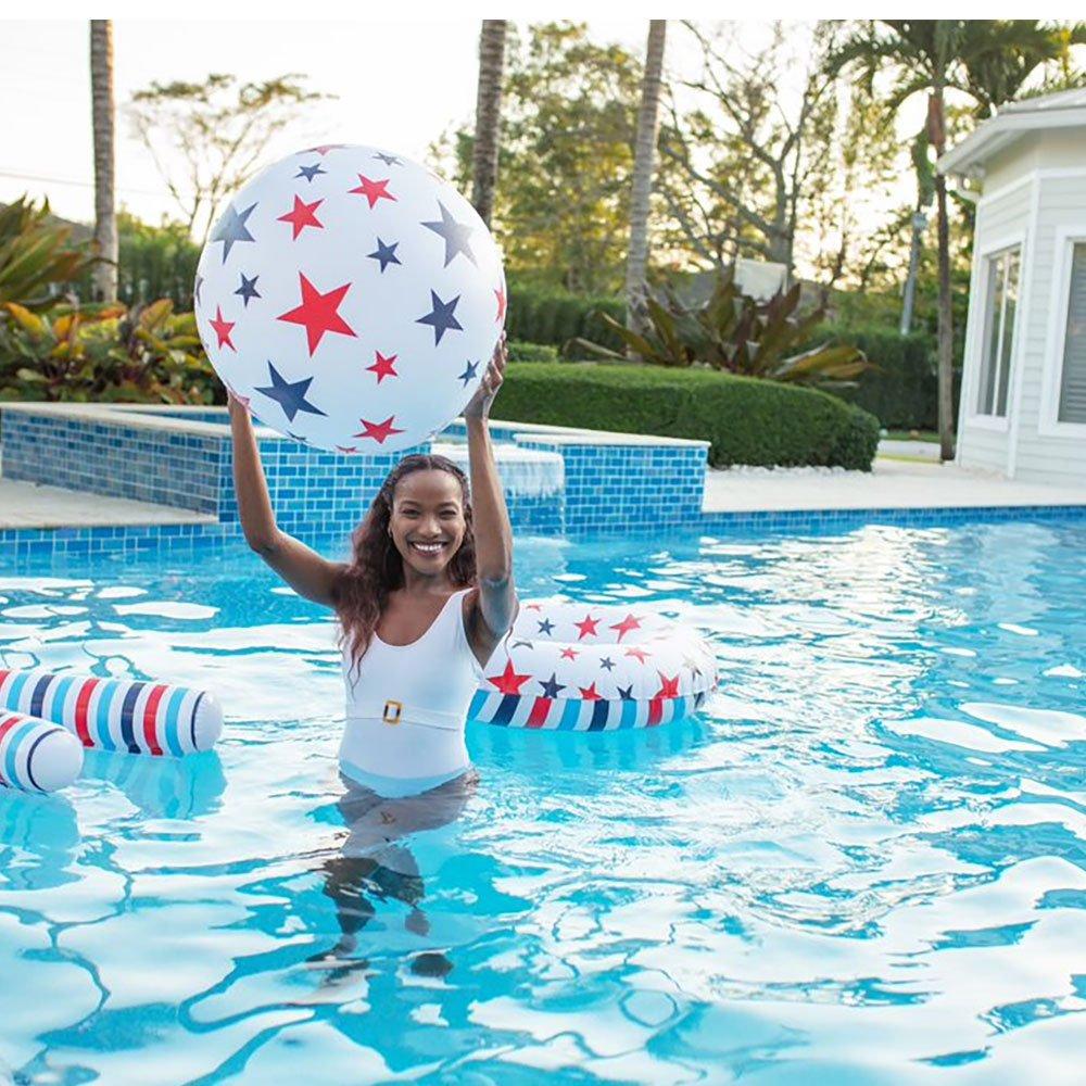 Pool Candy Inflatable Giant Red, White, and Blue Beach Ball