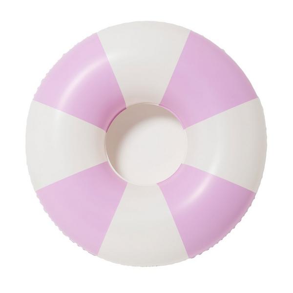 an image of Pink Striped Tube Pool Ring