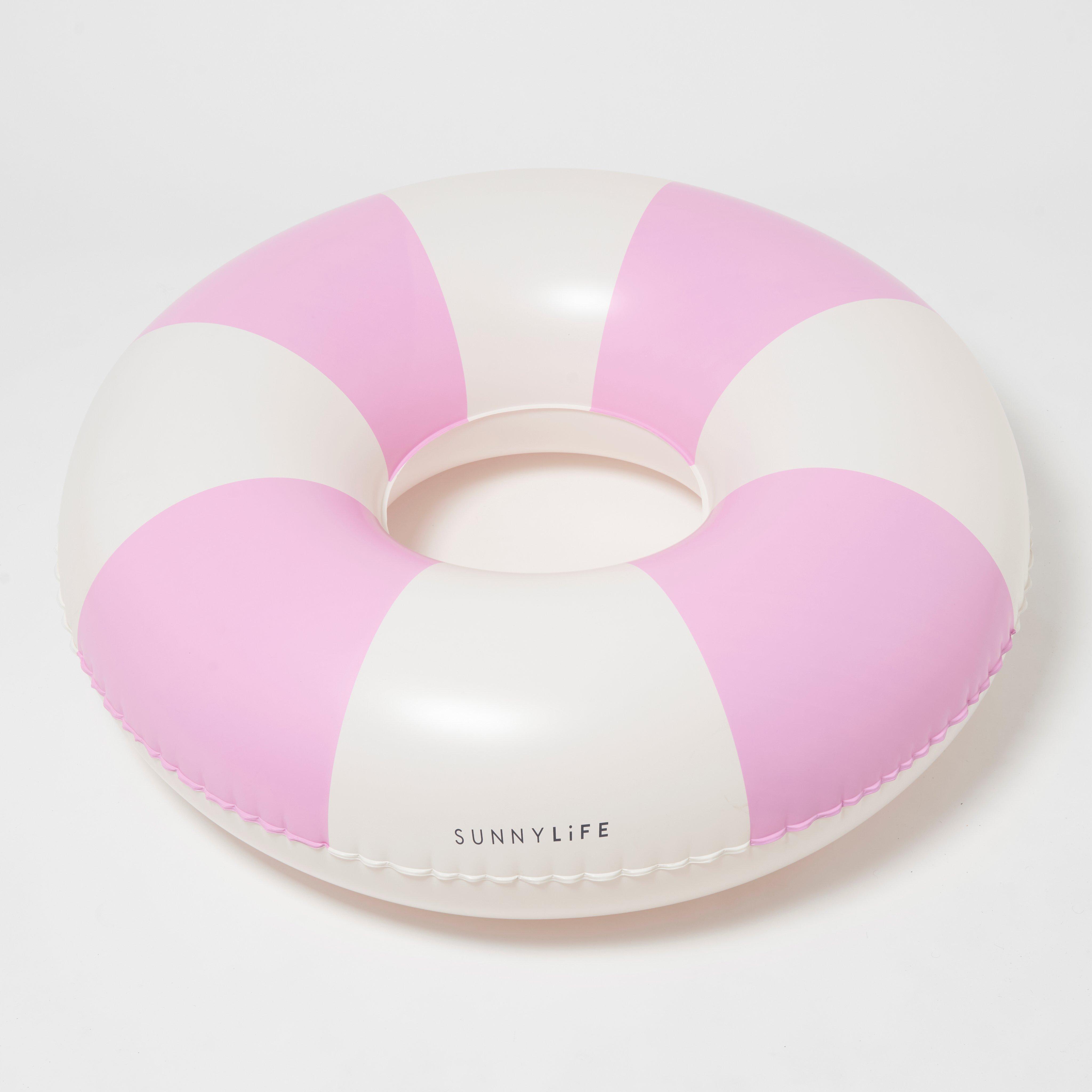 SUNNYLiFE  Tube Pool Ring Bubblegum Pink Stripe