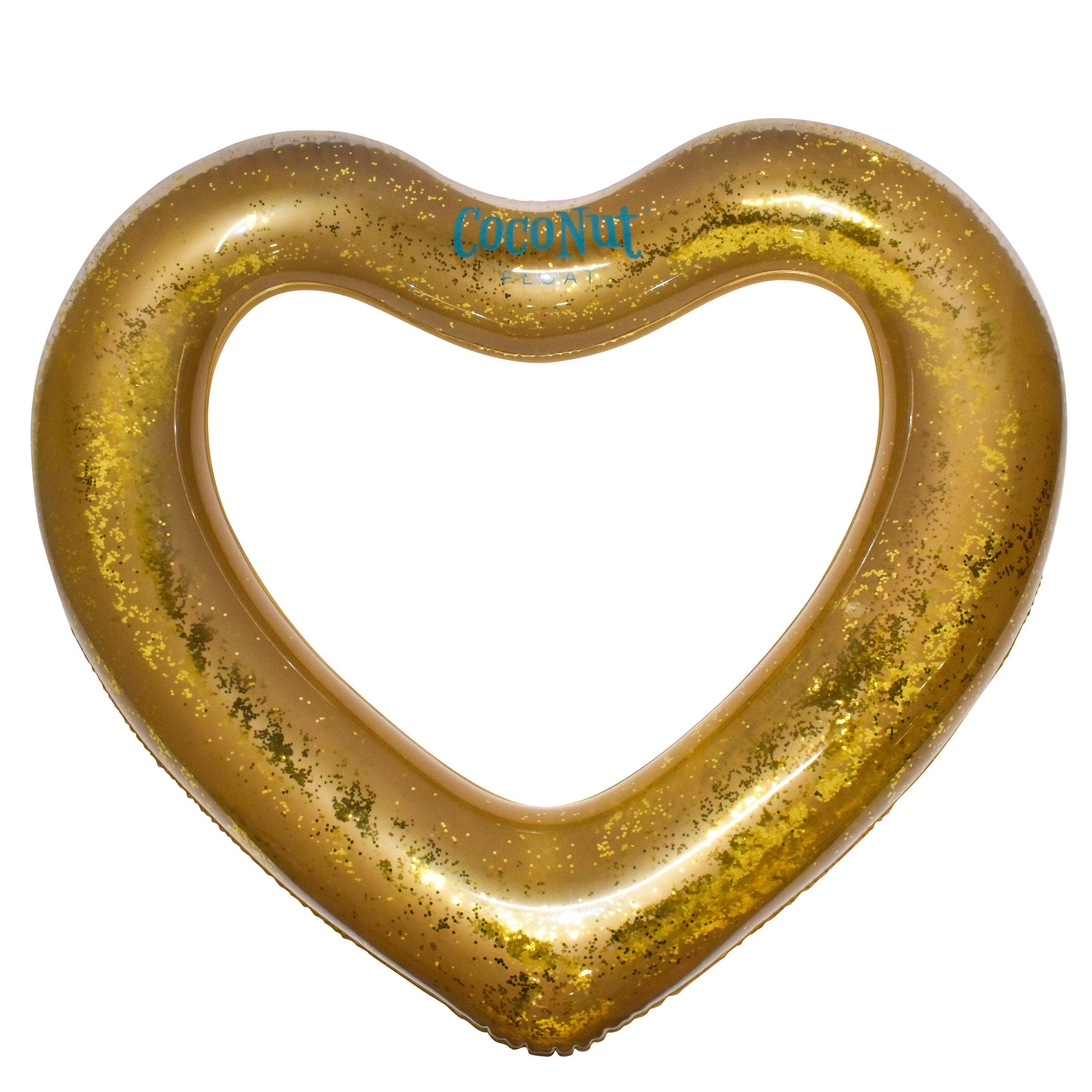CocoNut  Gold Glitter Heart Pool Float