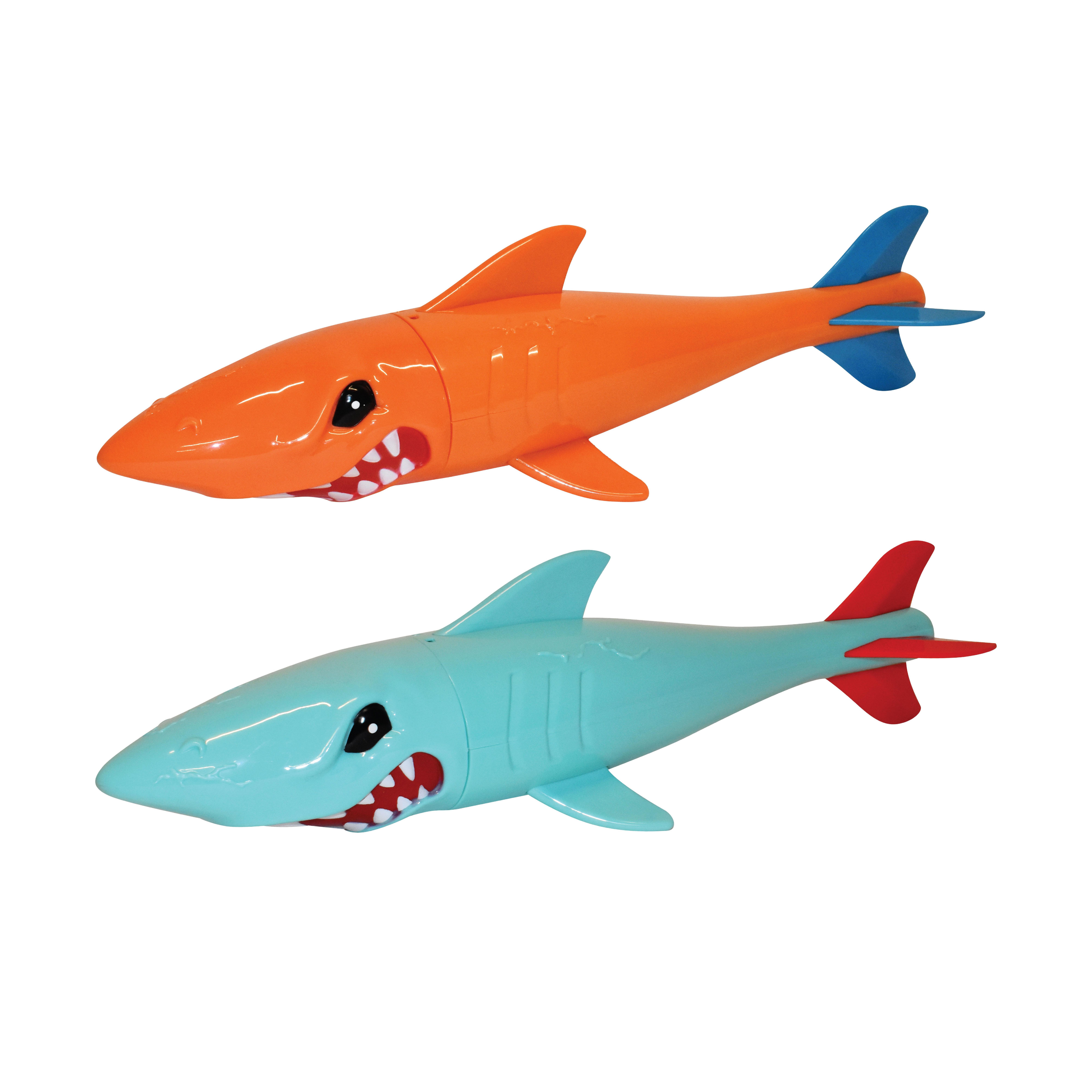 CocoNut  Jumbo Battle Shark Dive Toys  2pk (1 orange 1 green)