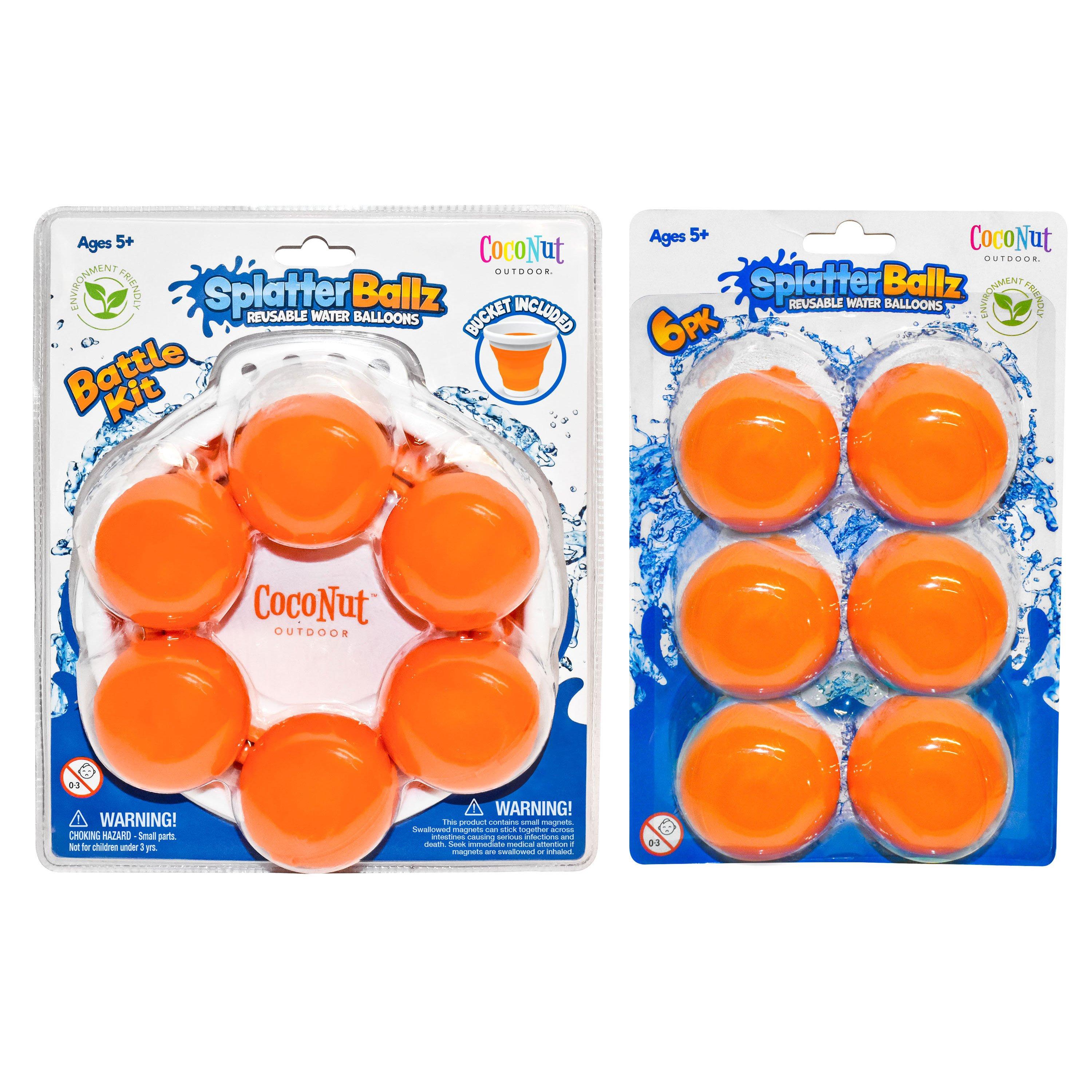 CocoNut  Reusable Water Balloons  Orange Ultimate Battle Kit Bundle