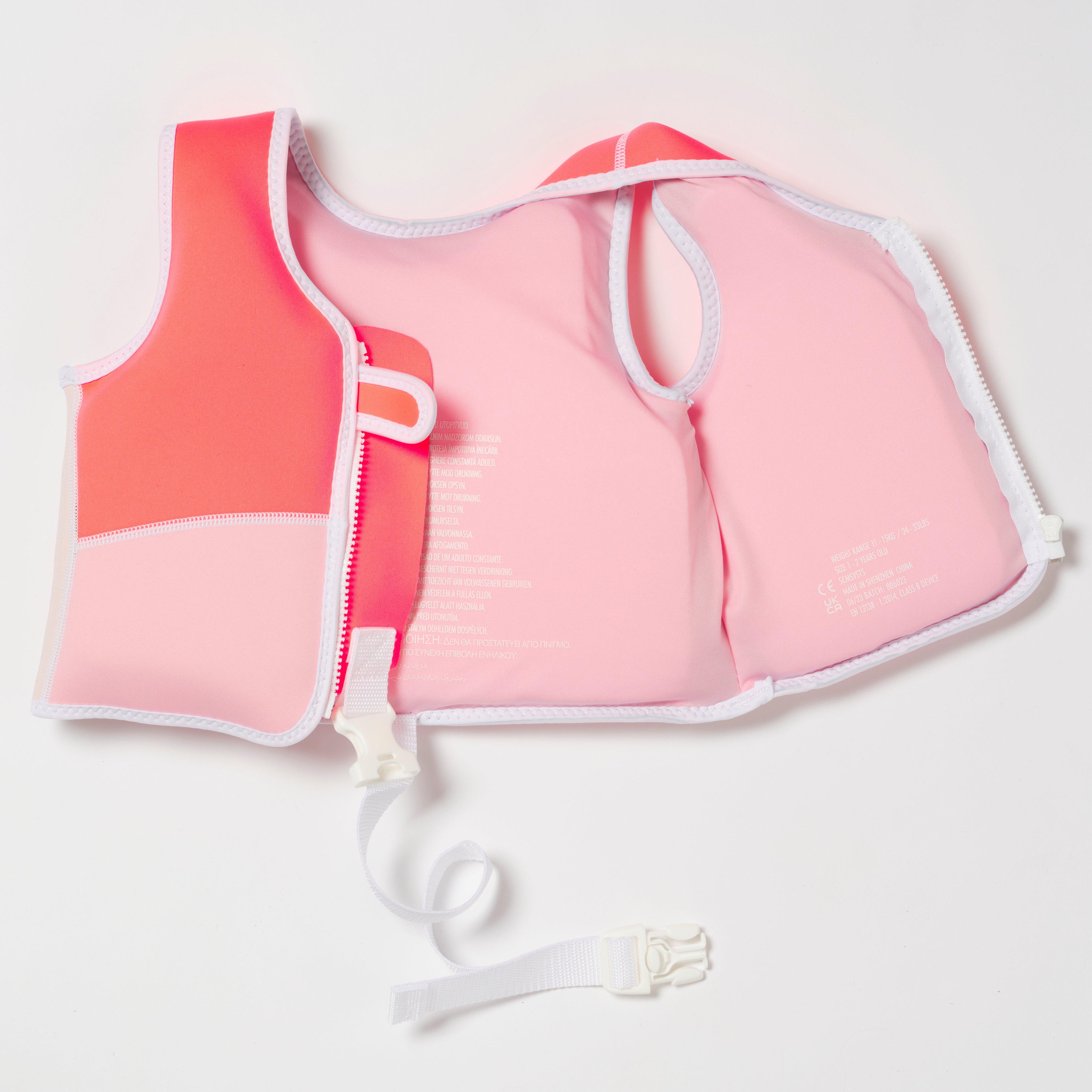 Melody the Mermaid Swim Vest 1-2 Neon Strawberry