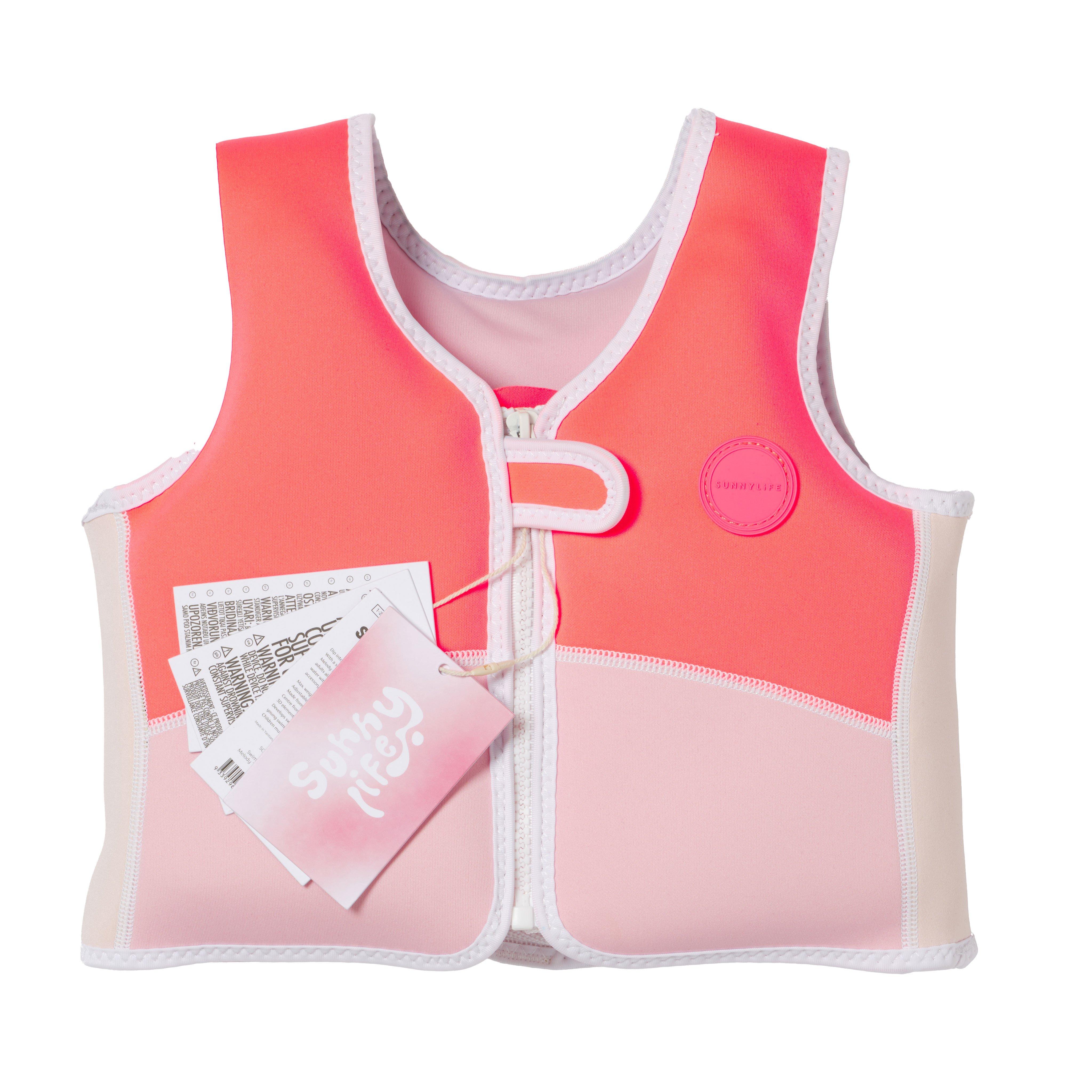 SUNNYLiFE  Melody the Mermaid Swim Vest 2-3 Neon Strawberry