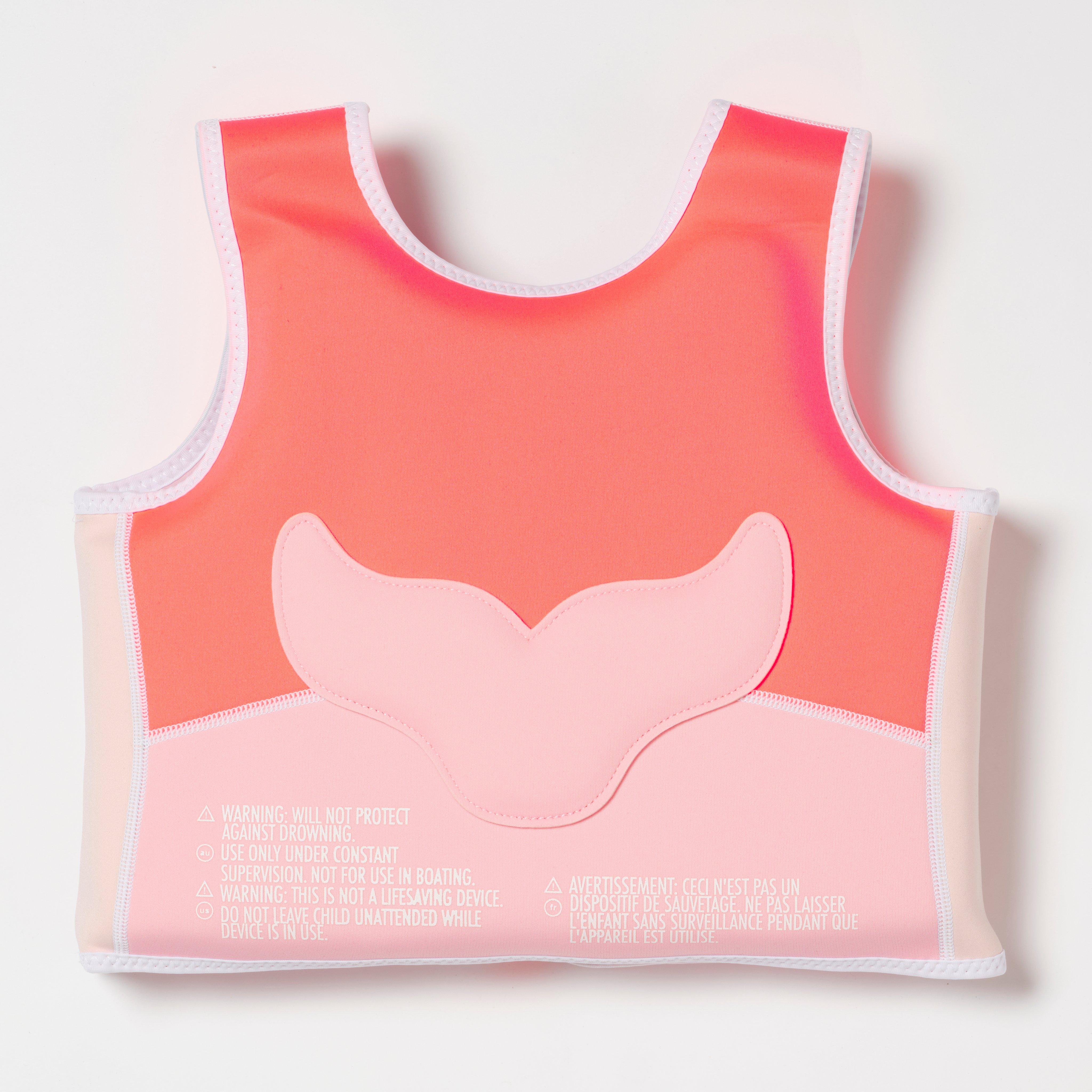 SUNNYLiFE  Melody the Mermaid Swim Vest 3-6 Neon Strawberry