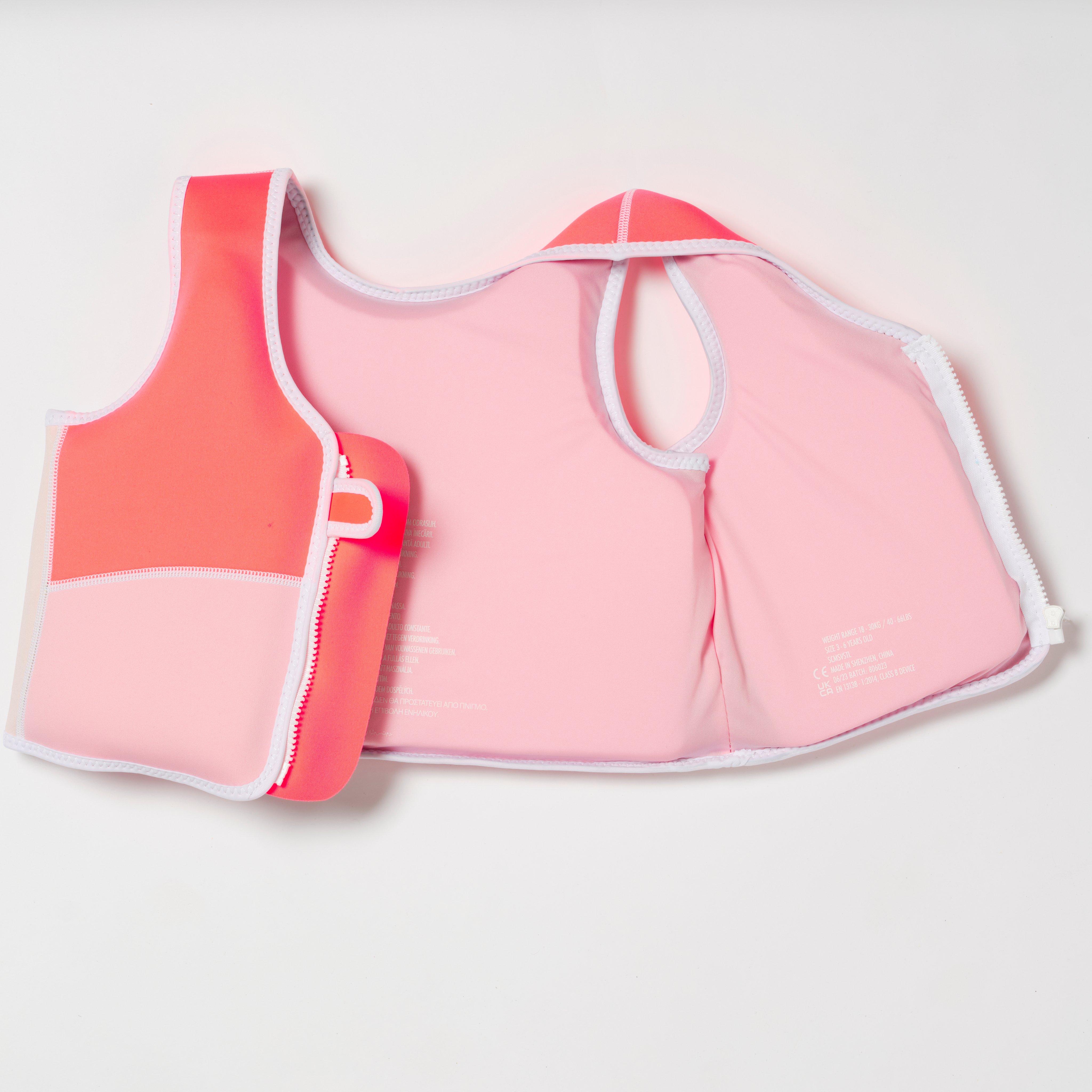 SUNNYLiFE  Melody the Mermaid Swim Vest 3-6 Neon Strawberry