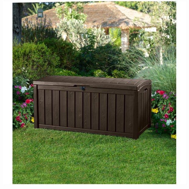 Keter Glenwood 101 Gallon Deck Box, Brown Leslie's Pool Supplies