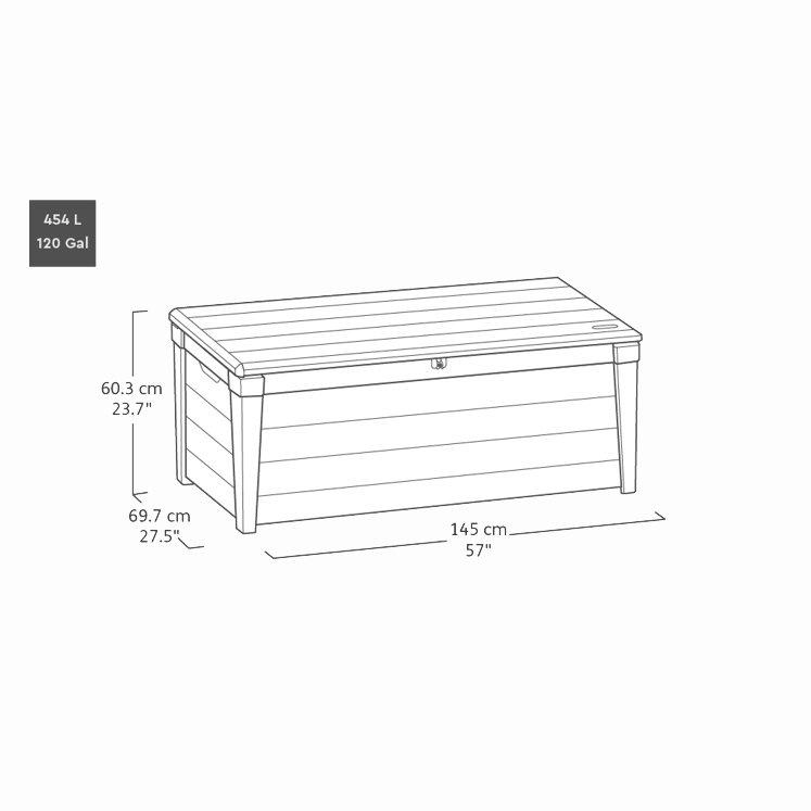 Keter  Brightwood 120 Gallon Deck Box Brown