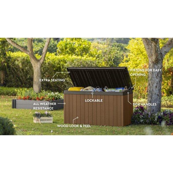 Keter  Darwin 150 Gallon Resin Large Deck Box Brown