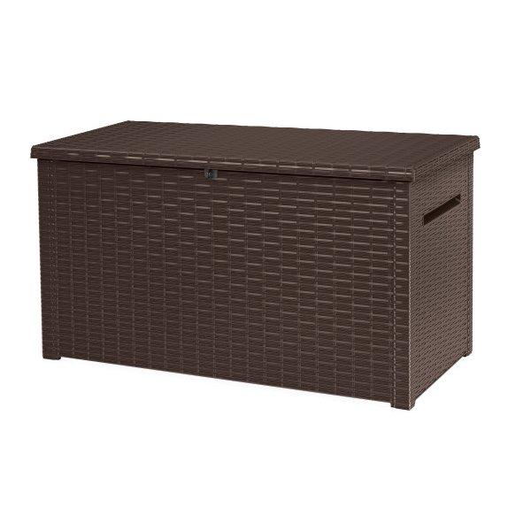 KETER Java XXL 230 Gallon Resin RattanStyle Outdoor Storage Deck Box, Brown Leslie's Pool