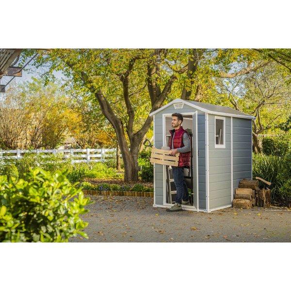 Keter  Manor 4x6 Resin Storage Shed Grey/White