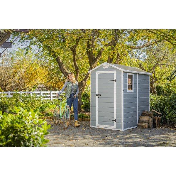 Keter  Manor 4x6 Resin Storage Shed Grey/White