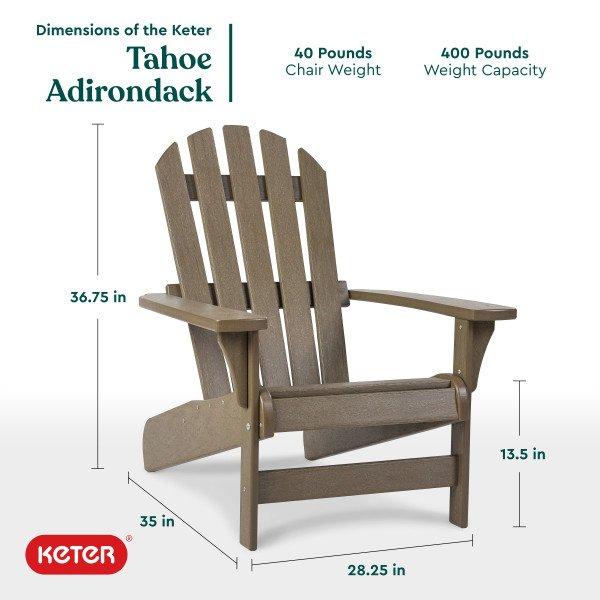 Keter Tahoe Adirondack Chair, Brown In The Swim