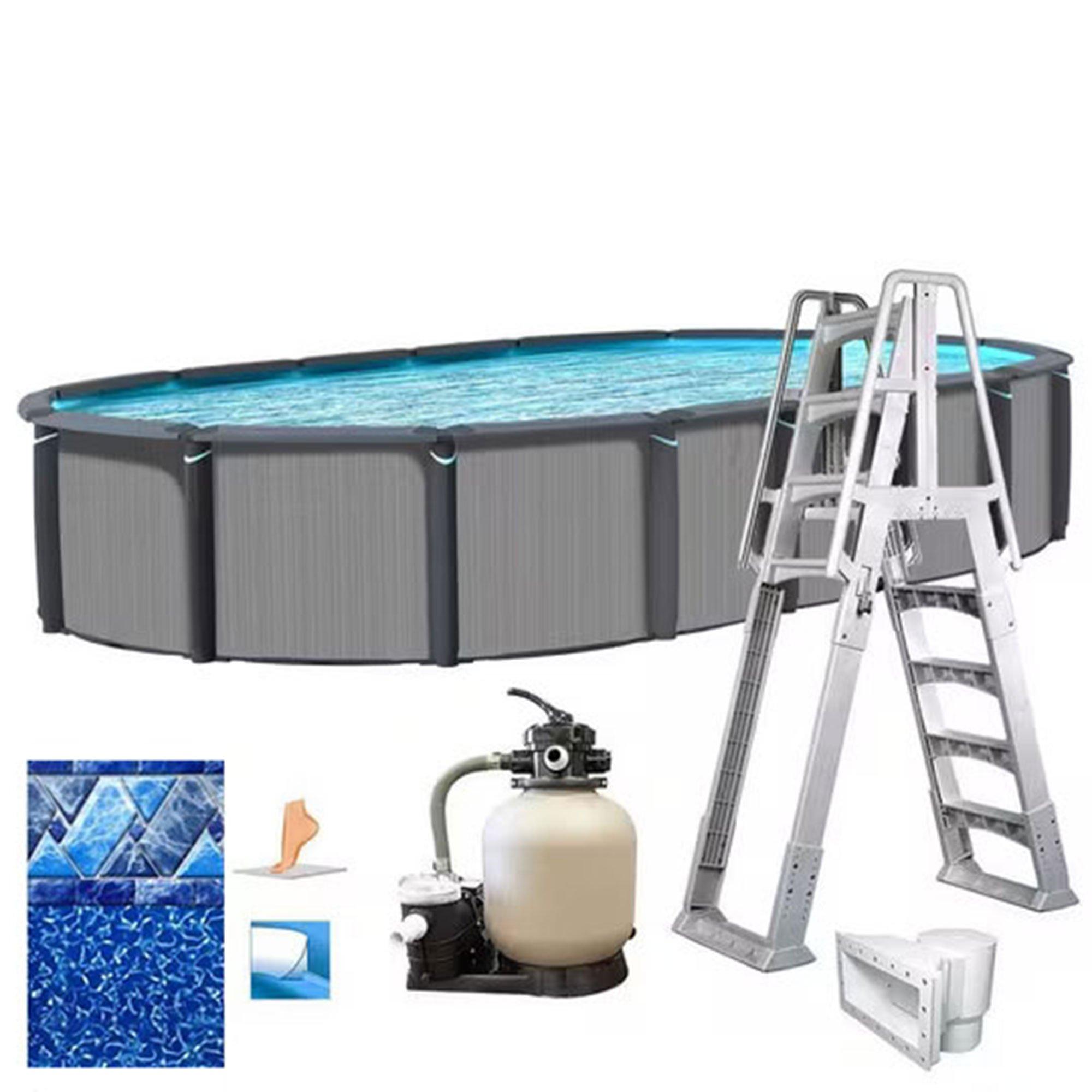 Easton 18'x33' x 52" Complete Oval Above Ground Pool Package