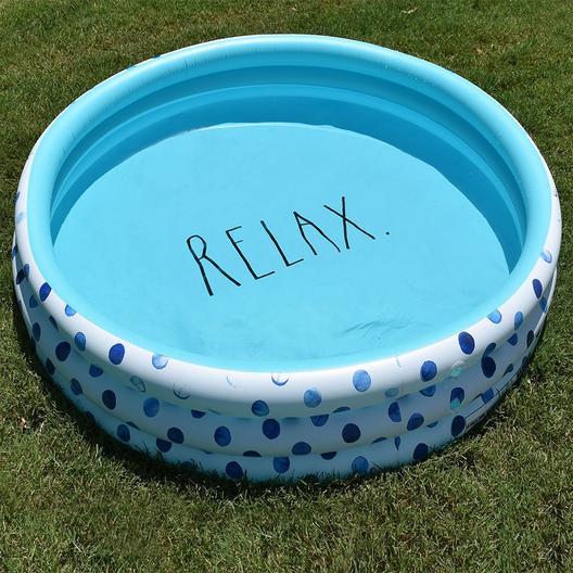 Rae Dunn  Indigo Polka Dot Inflatable Mini Pool  Relax
