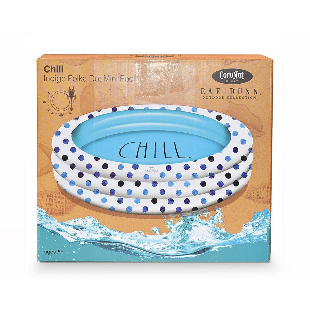 Rae Dunn  Indigo Polka Dot Inflatable Mini Pool  Chill