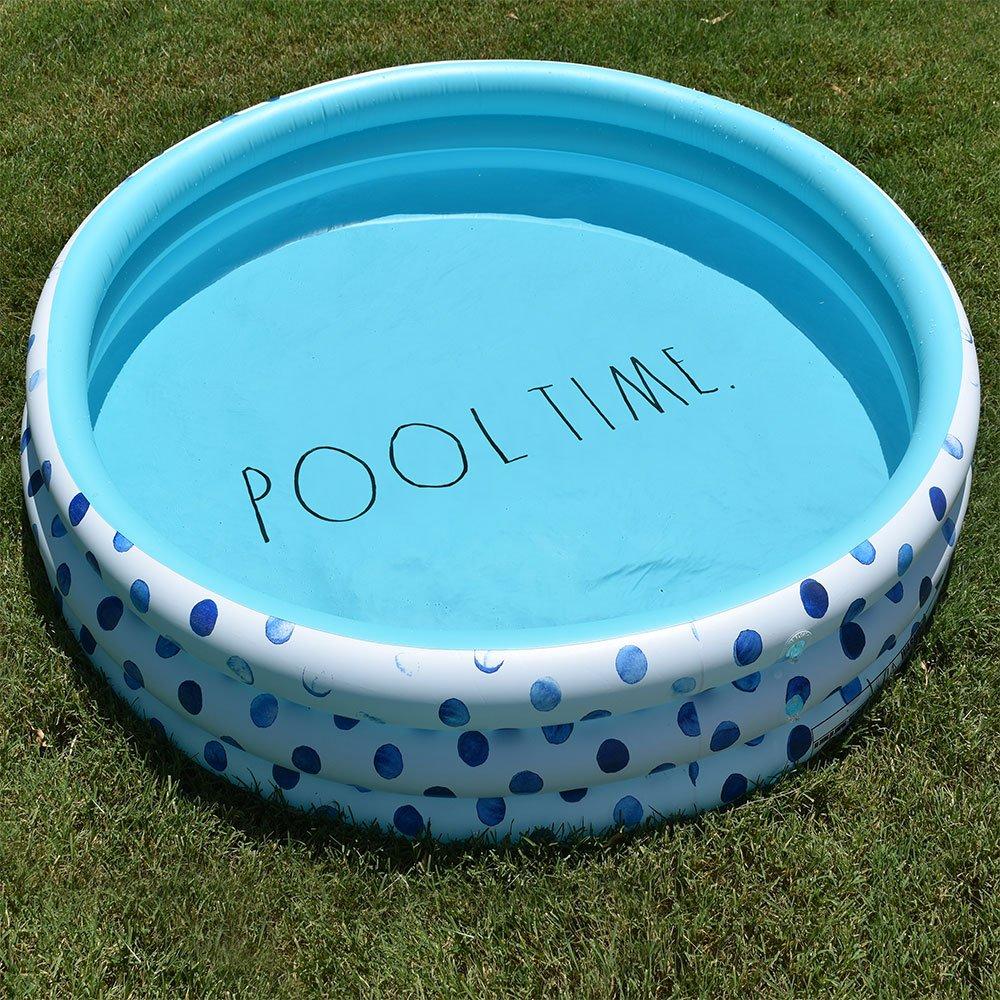 Rae Dunn  Indigo Polka Dot Inflatable Mini Pool  Pool Time