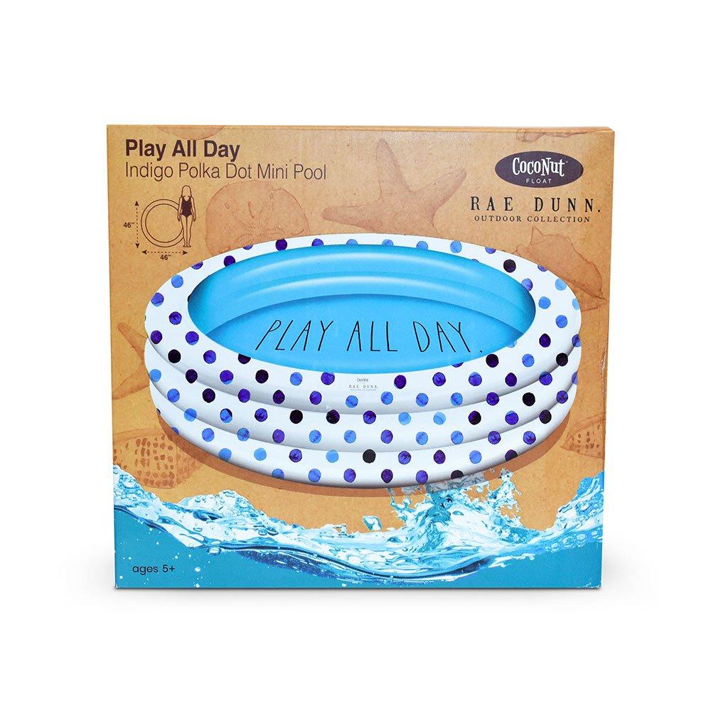 Rae Dunn  Indigo Polka Dot Inflatable Mini Pool  Play All Day
