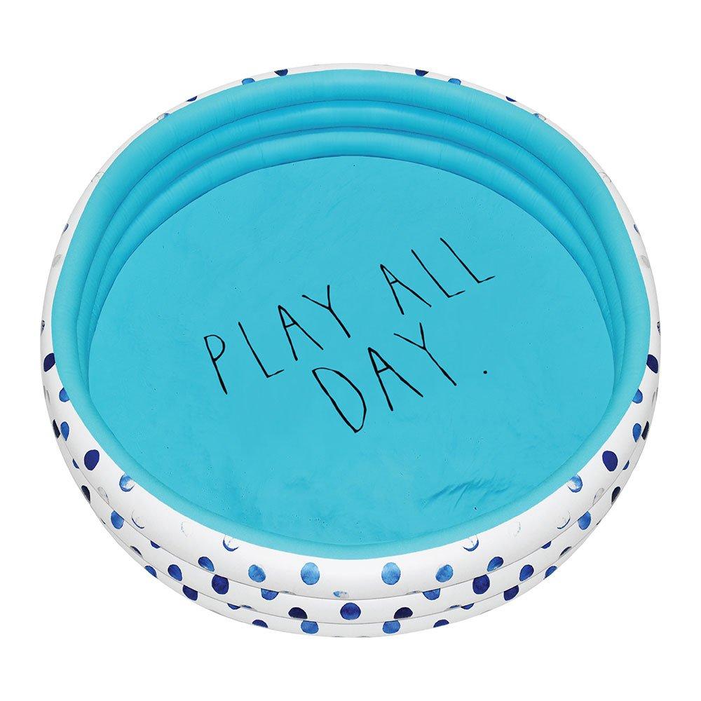 Rae Dunn  Indigo Polka Dot Inflatable Mini Pool  Play All Day