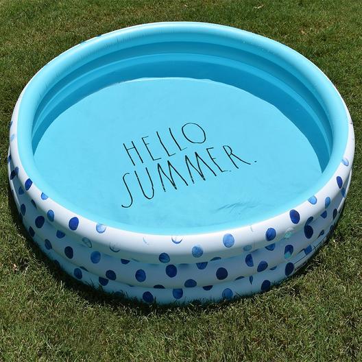 Rae Dunn  Indigo Polka Dot Inflatable Mini Pool  Hello Summer