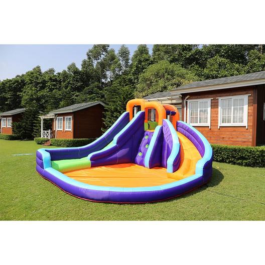 CocoNut Float  Castle Double Slide with Water Cannon and Climb Wall
