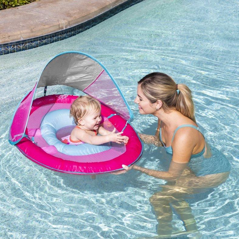 SwimWays  Baby Spring Float Sun Canopy  Pink Mermaid Unicorn