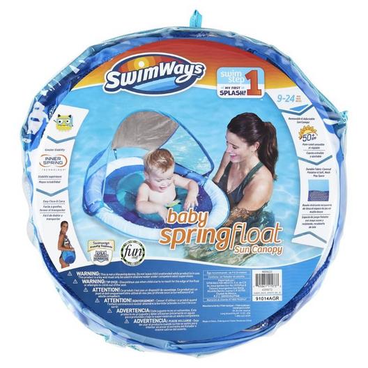 SwimWays  Baby Spring Float Sun Canopy  Blue Sea Monster