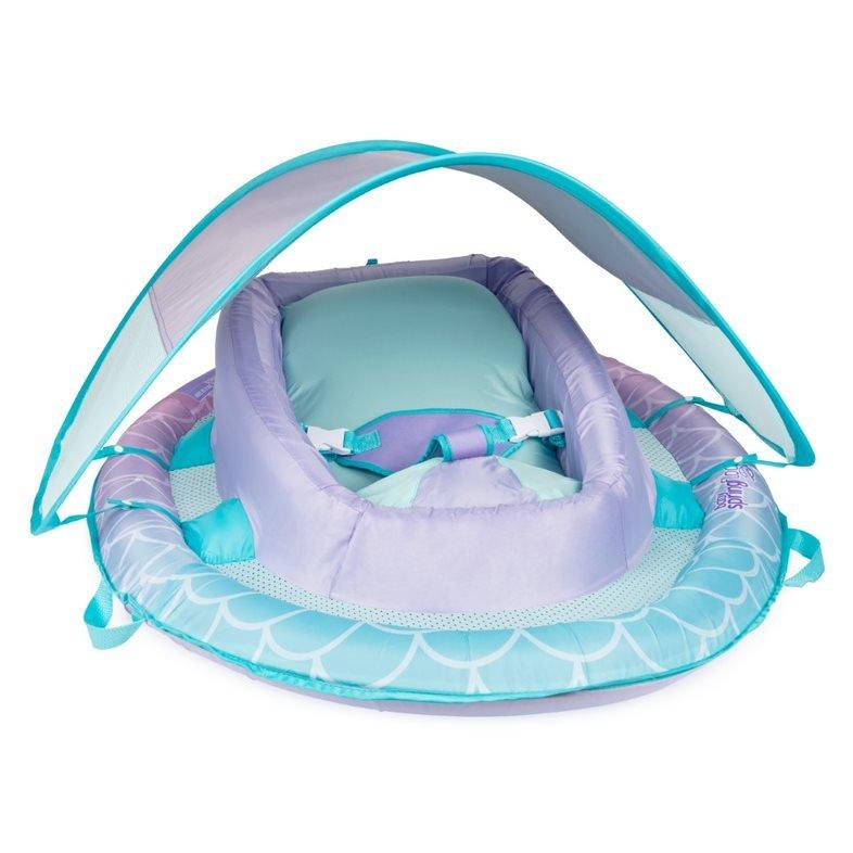 SwimWays  Infant Baby Spring Float with Adjustable Sun Canopy  Light Purple Mermaid