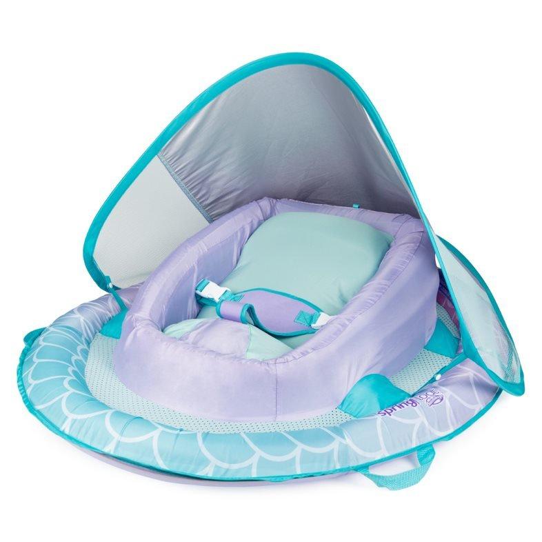 SwimWays  Infant Baby Spring Float with Adjustable Sun Canopy  Light Purple Mermaid