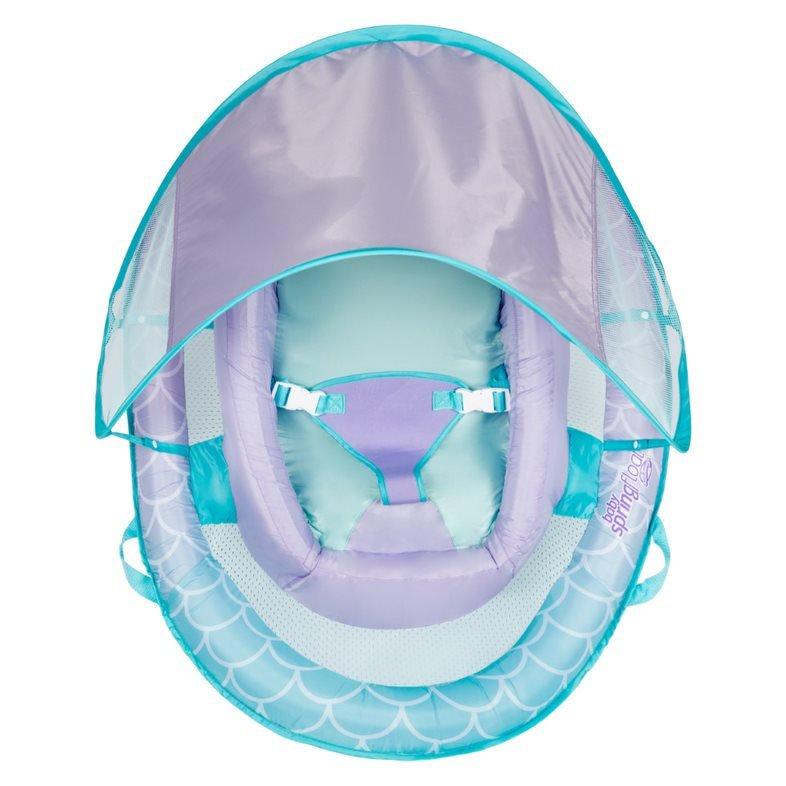 SwimWays  Infant Baby Spring Float with Adjustable Sun Canopy  Light Purple Mermaid