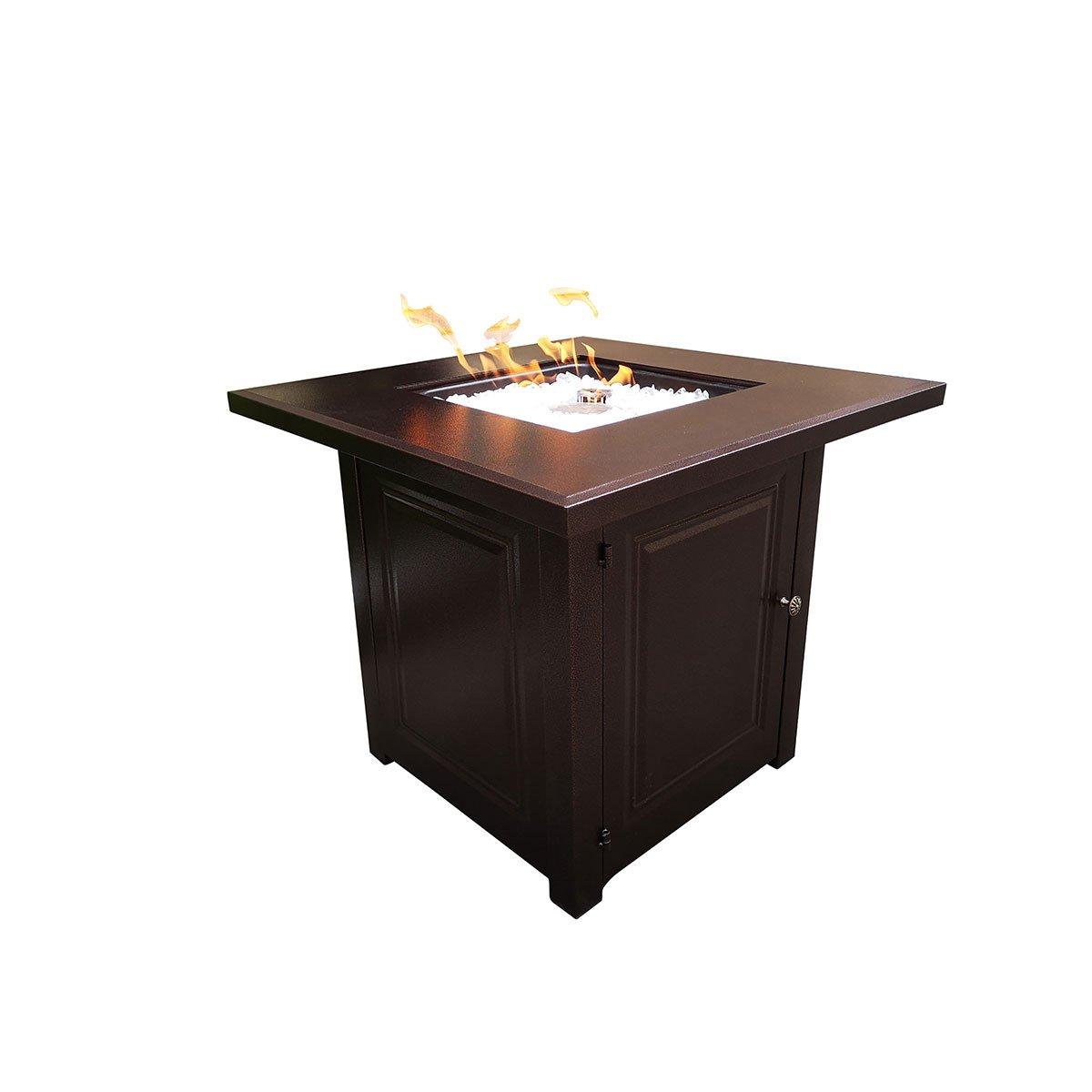 Bronze 28" Square Propane Fire Pit