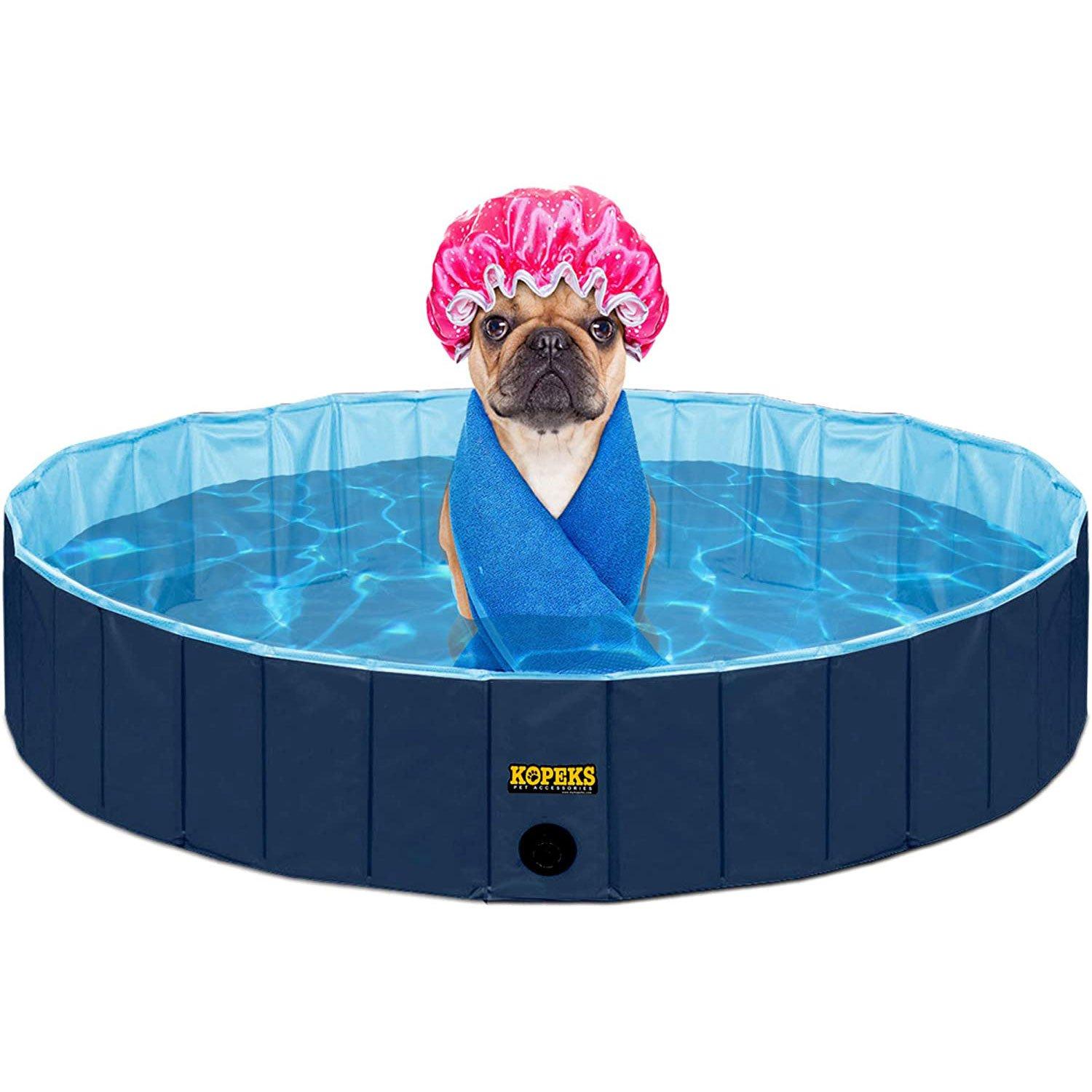 Large Round Portable Pet Pool, Blue, 47 in. x 12 in.