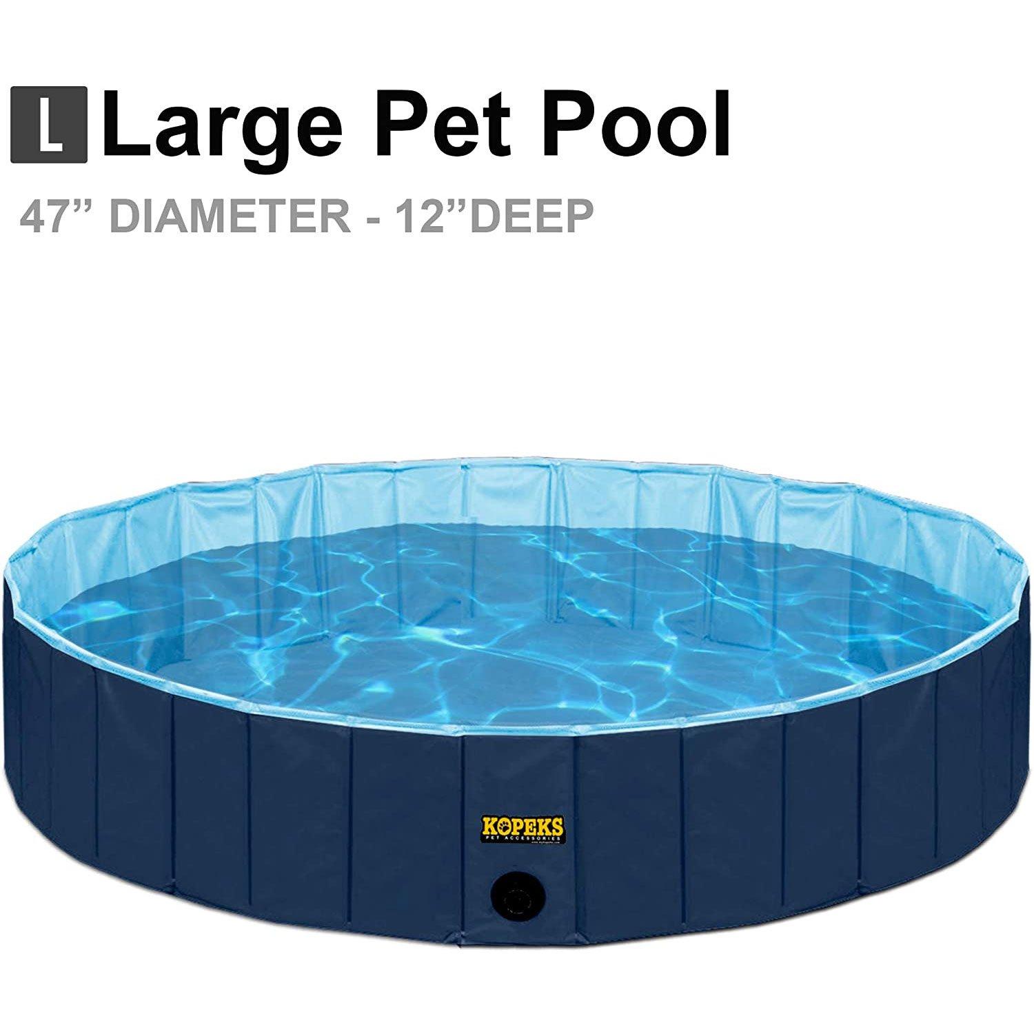 Kopeks  Large Round Portable Pet Pool Blue 47 in x 12 in.