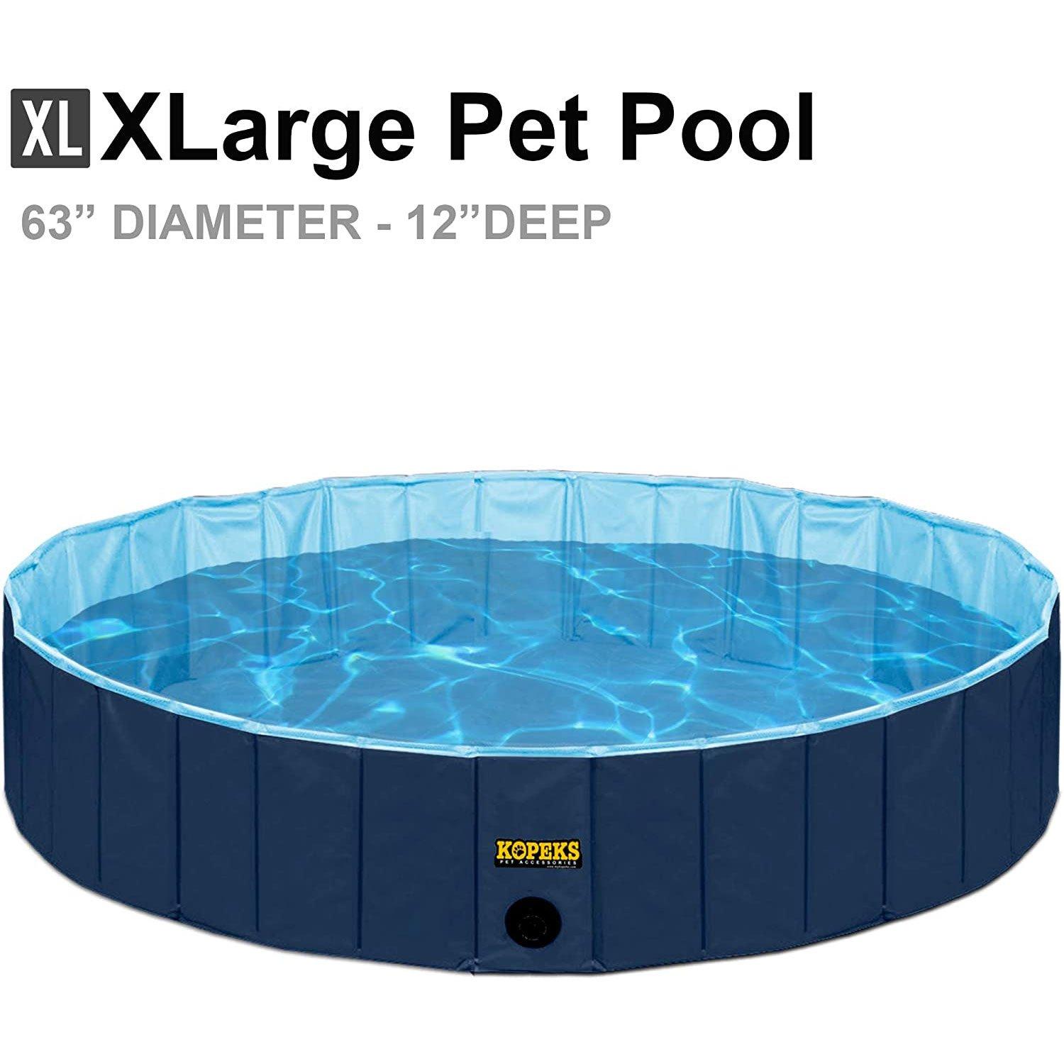 Kopeks  Extra Large Round Portable Pet Pool Blue 63 in x 12 in.