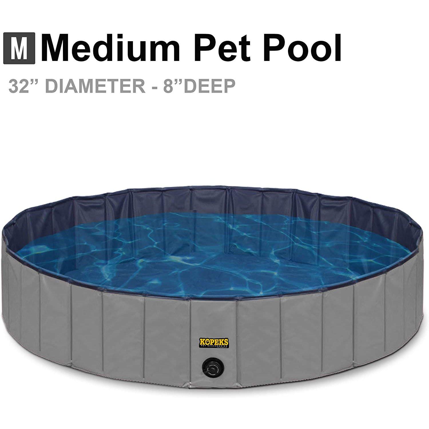 Kopeks  Medium Round Portable Pet Pool Gray 32 in x 8 in.