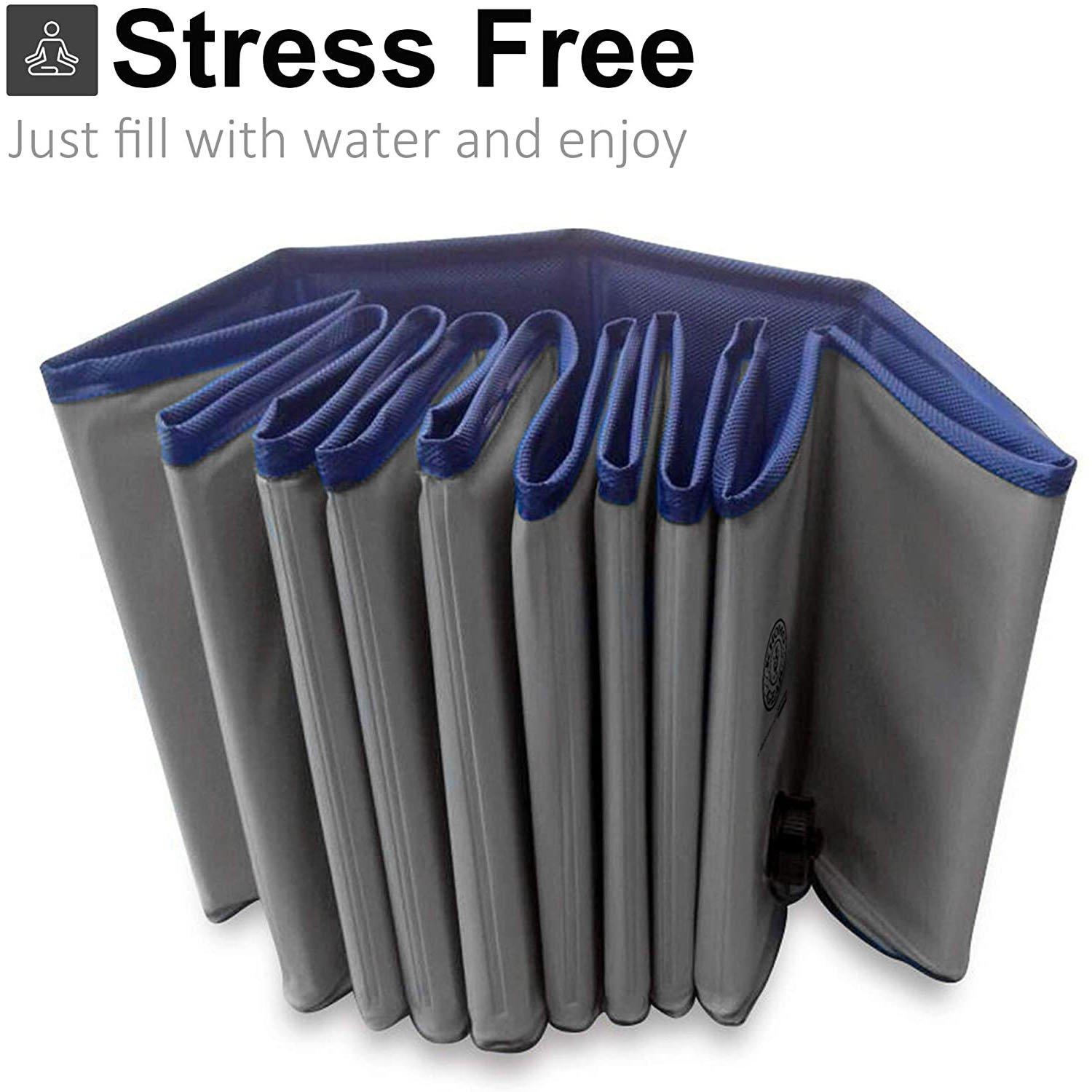 Large Round Portable Pet Pool, Gray, 47 in. x 12 in.