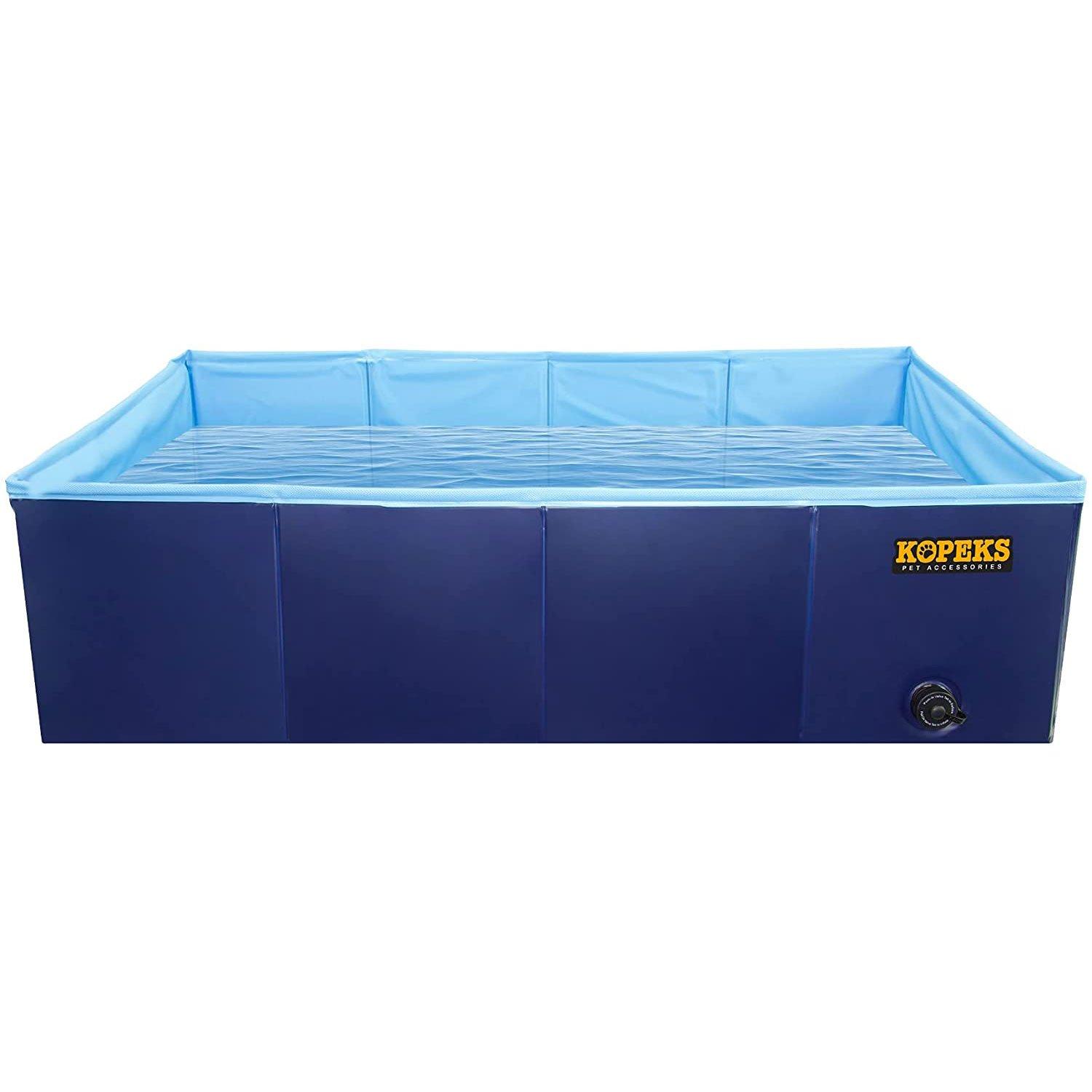 Kopeks  Large Rectangular Portable Pet Pool Blue 43 x 27 x 12"