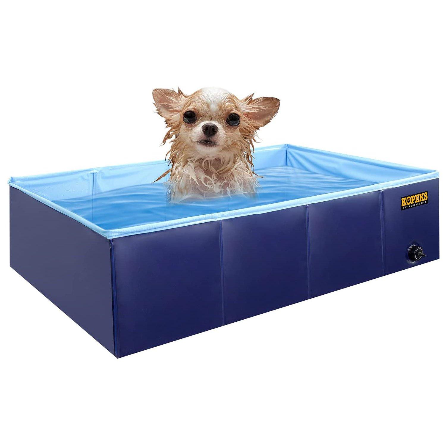 Kopeks  Small Rectangular Portable Pet Pool Blue 31 x 20 x 8"