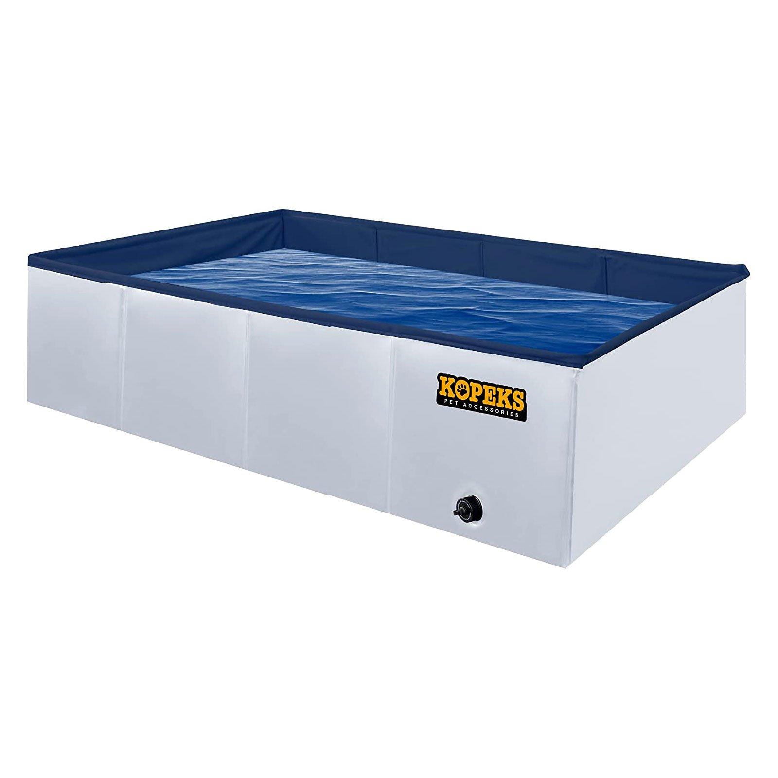 Kopeks  Large Rectangular Portable Pet Pool Gray 43 x 27 x 12"