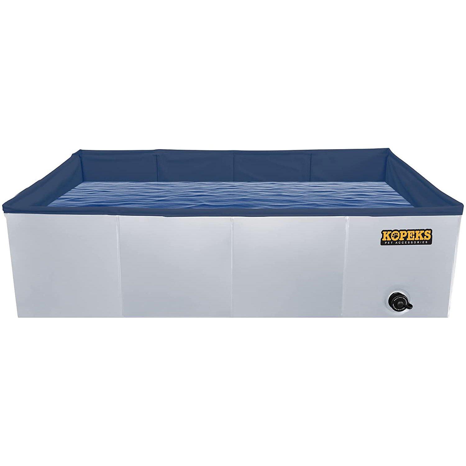 Kopeks  Large Rectangular Portable Pet Pool Gray 43 x 27 x 12"