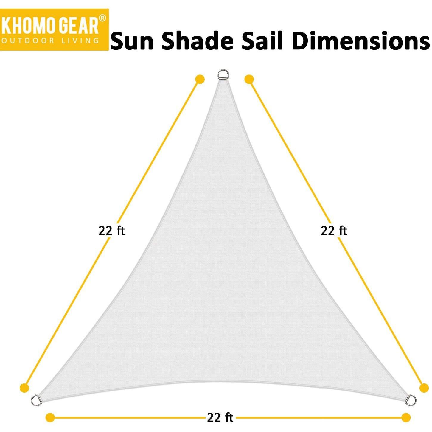 Onix  22 x 22 x 22 Triangle Sun Shade Sail White