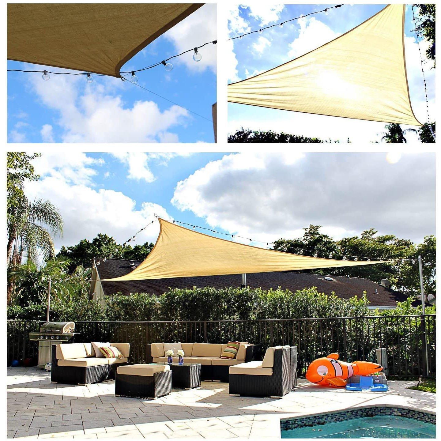 16 x 16 x 16 Triangle Sun Shade Sail Beige