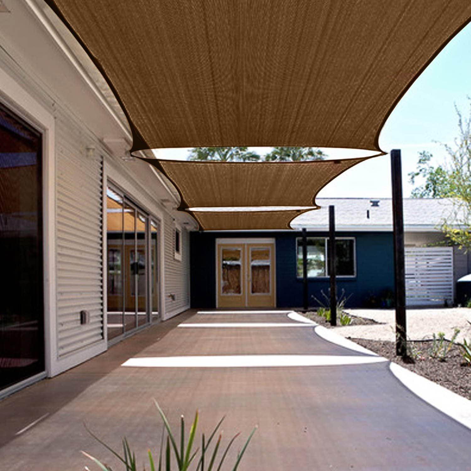 12' x 16' Sun Shade Sail, Brown