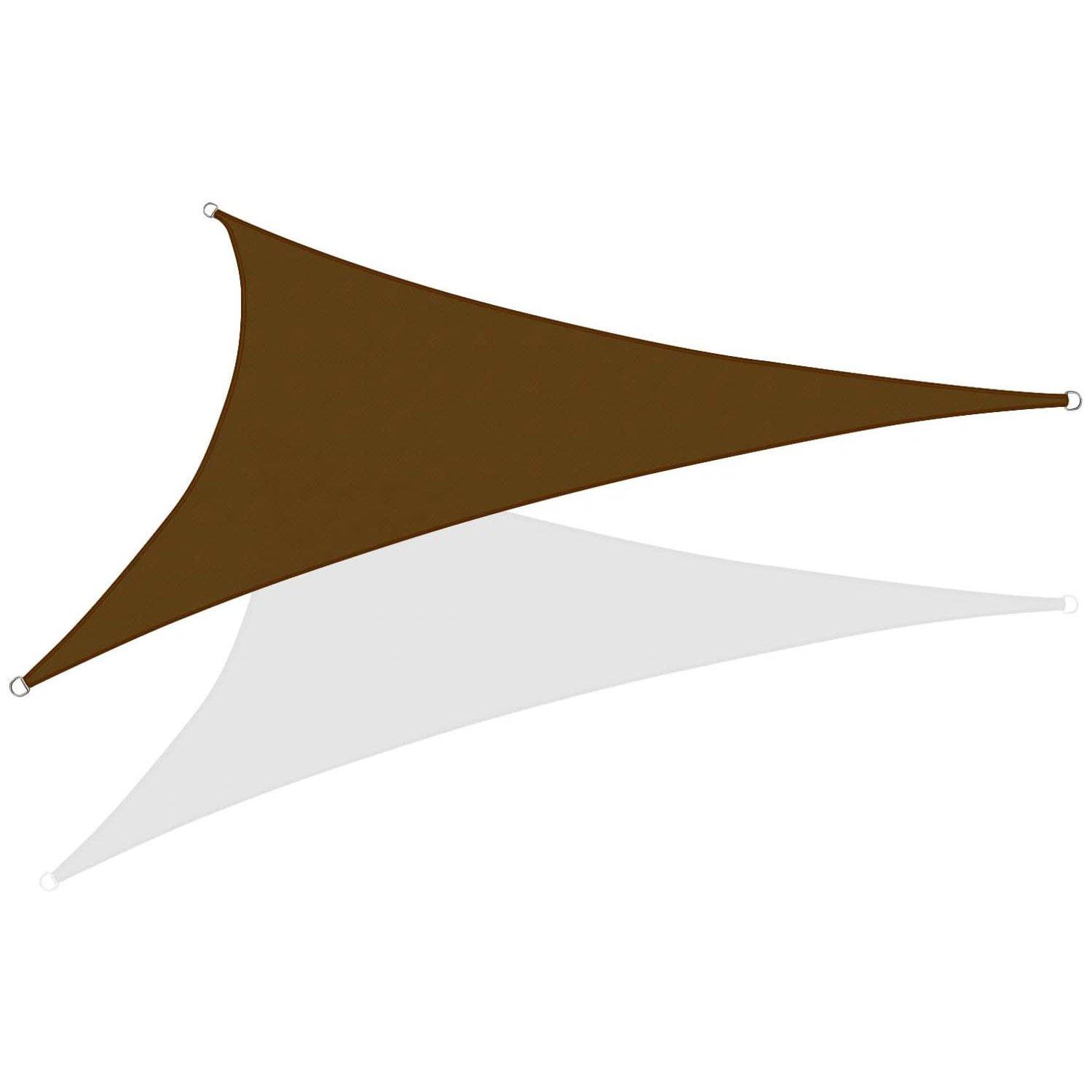 20' x 20' x 20' Triangle Sun Shade Sail, Brown